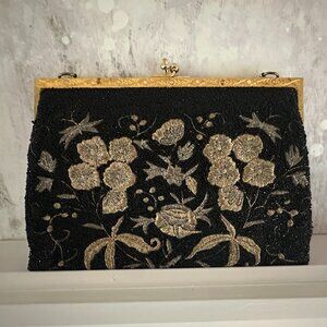 🧡 Stunning 1940s Leu Locati Beaded Evening Bag - Prestigious Milanese Atelier✨